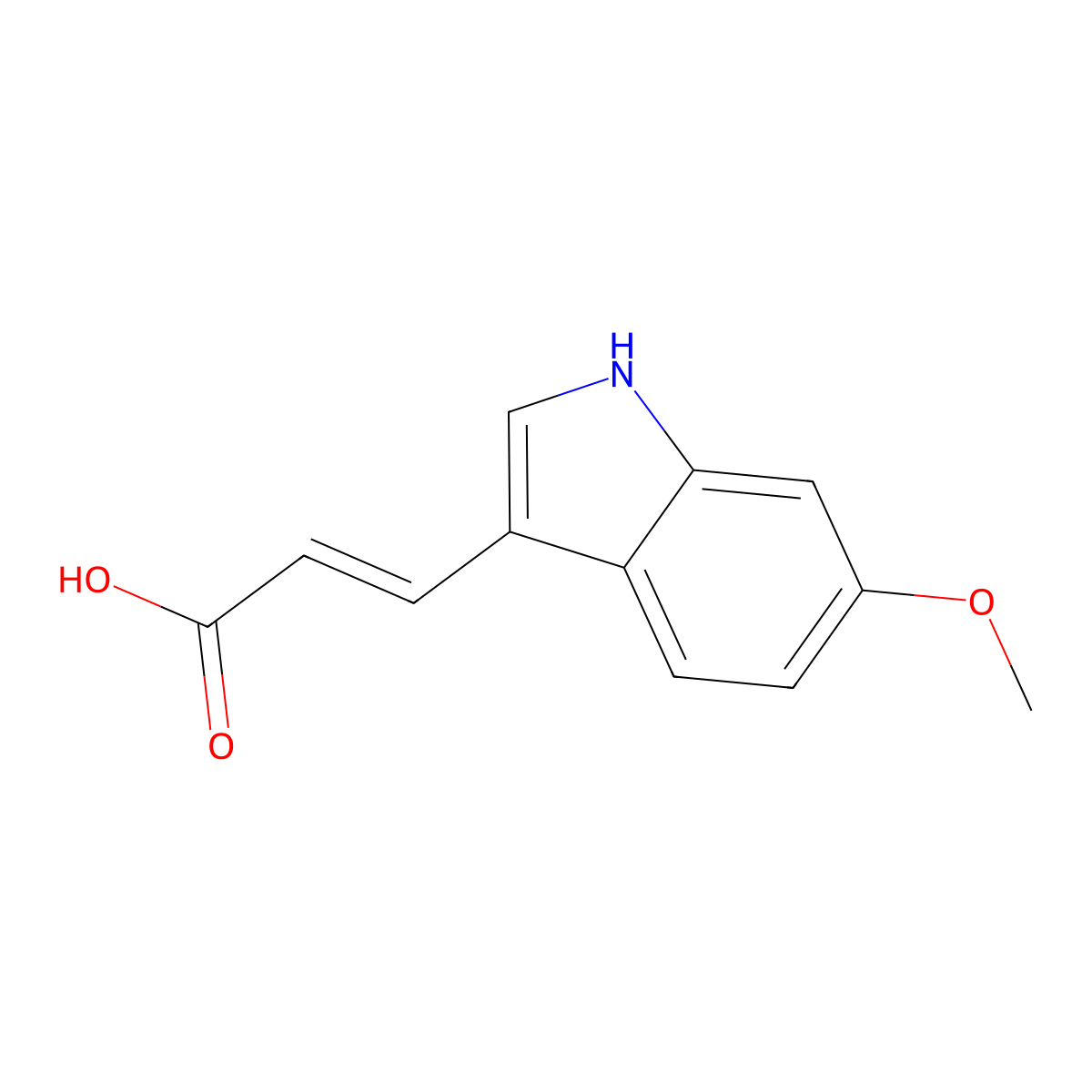 3-(6-Methoxy-1H-indol-3-yl)-acrylic acid molecular structure, CAS 1018656-94-4