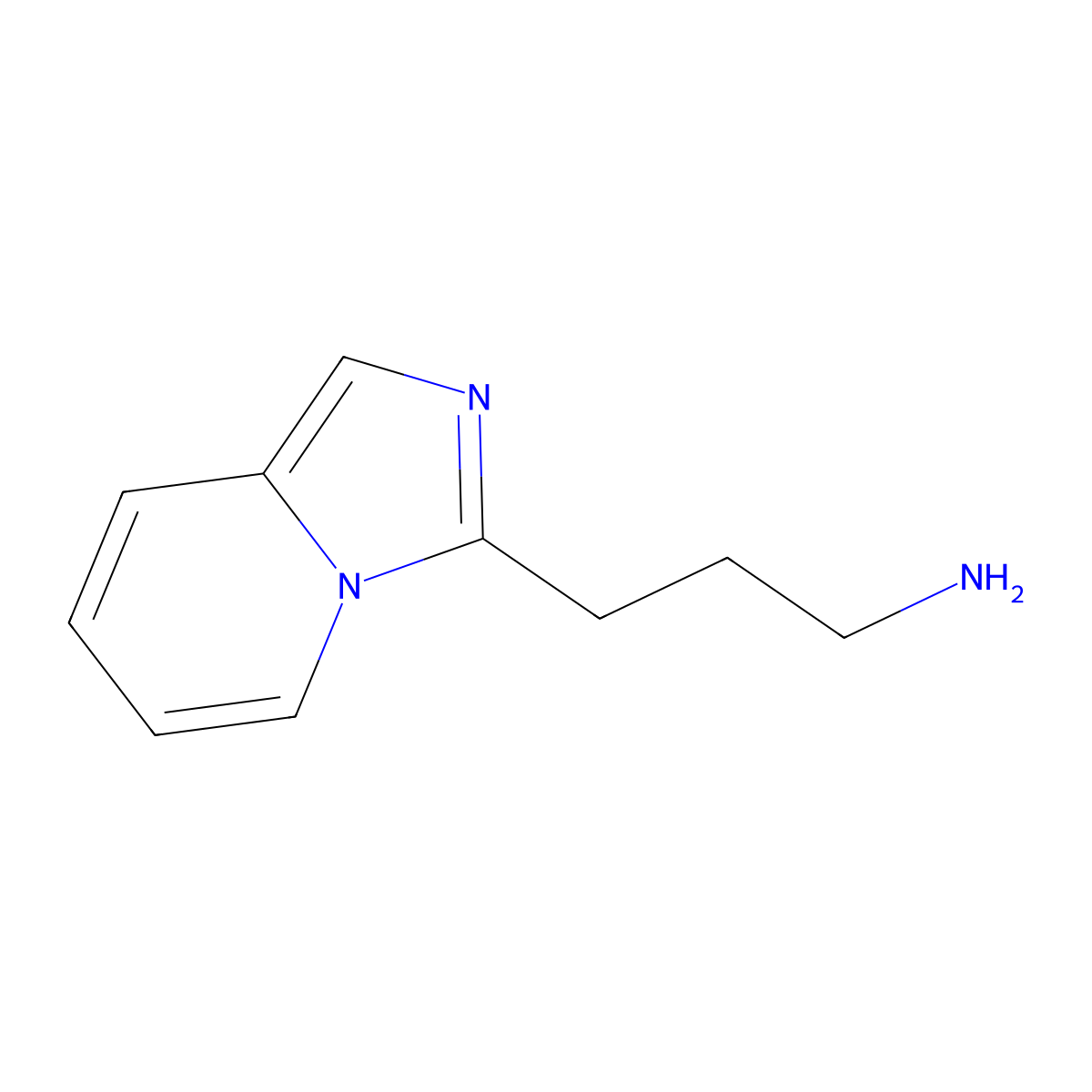 3-{Imidazo[1,5-a]pyridin-3-yl}propan-1-amine molecular structure, CAS 1018657-19-6