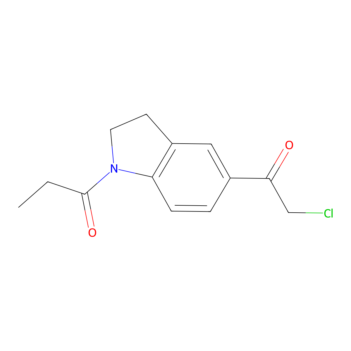 1-[5-(2-chloroacetyl)-2,3-dihydro-1H-indol-1-yl]propan-1-one molecular structure, CAS 1018660-58-6