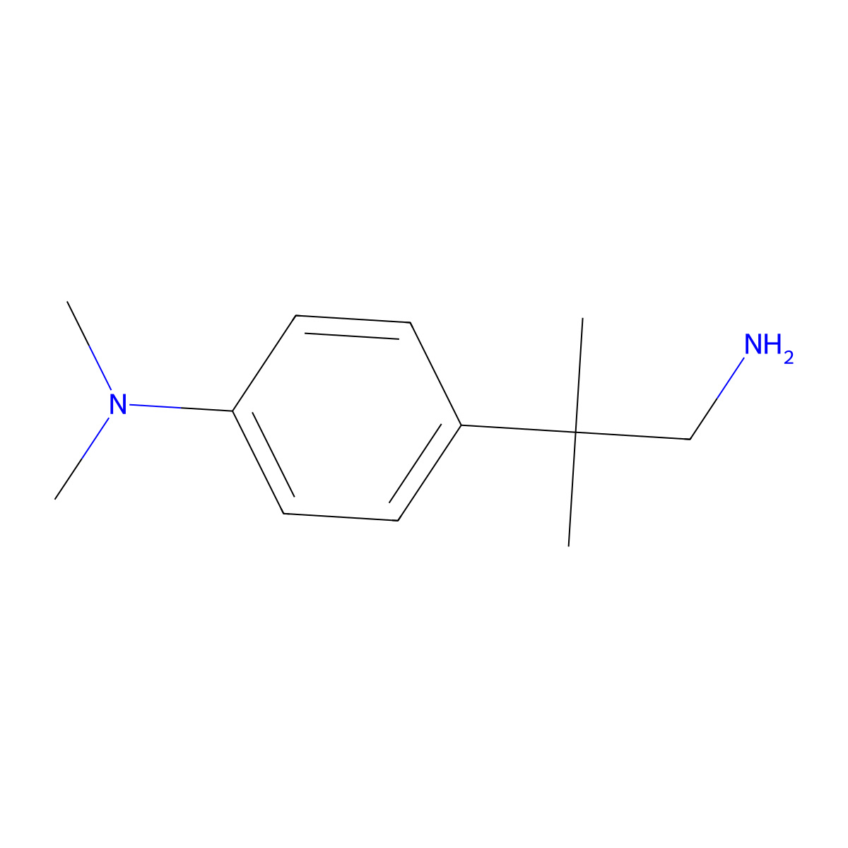 4-(1-amino-2-methylpropan-2-yl)-N,N-dimethylaniline molecular structure, CAS 1018660-67-7