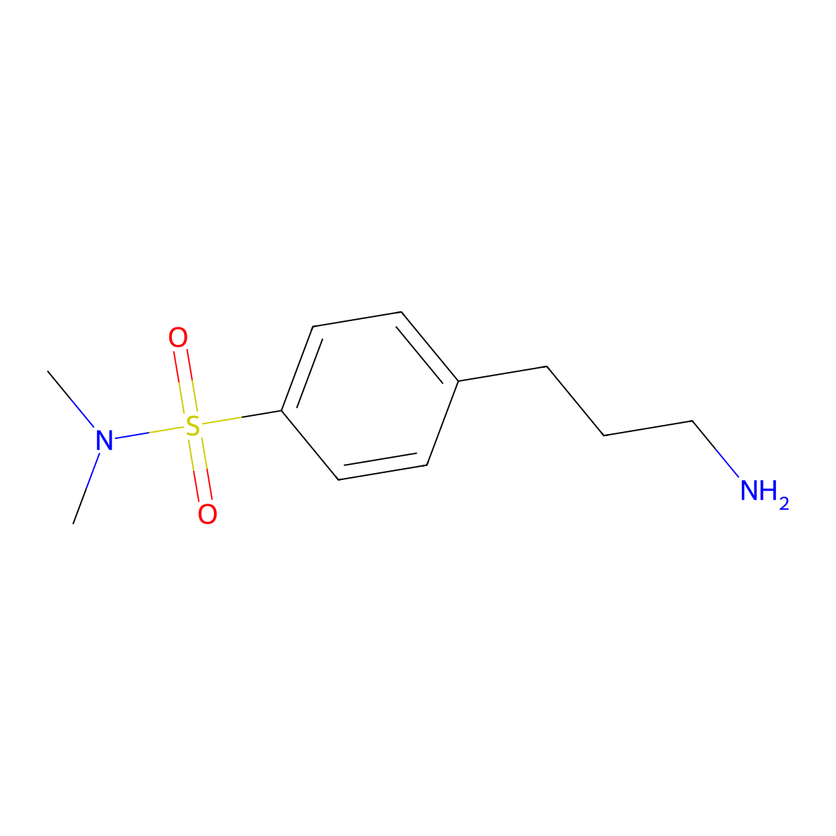 4-(3-aminopropyl)-N,N-dimethylbenzene-1-sulfonamide molecular structure, CAS 1018660-91-7