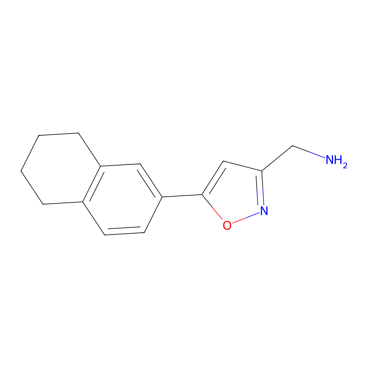 (5-(5,6,7,8-Tetrahydronaphthalen-2-yl)isoxazol-3-yl)methanamine molecular structure, CAS 1018662-14-0
