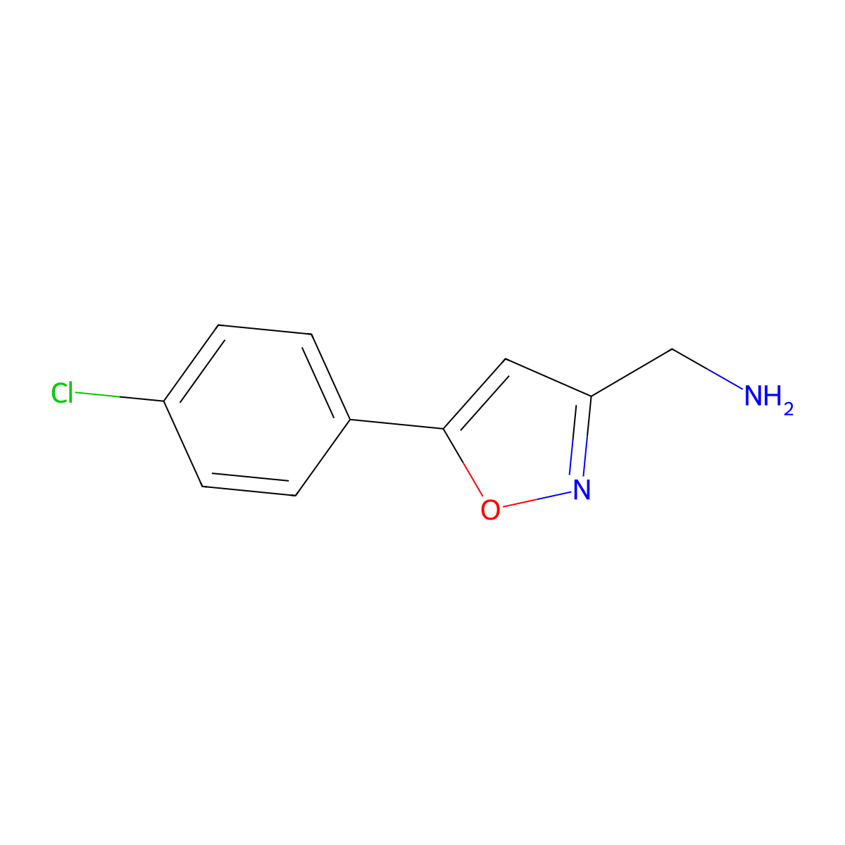 [5-(4-Chlorophenyl)-1,2-oxazol-3-yl]methanamine molecular structure, CAS 1018662-18-4