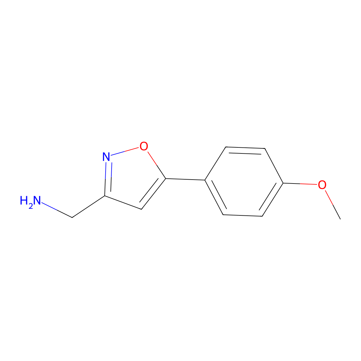 [5-(4-Methoxyphenyl)-1,2-oxazol-3-yl]methanamine molecular structure, CAS 1018662-21-9
