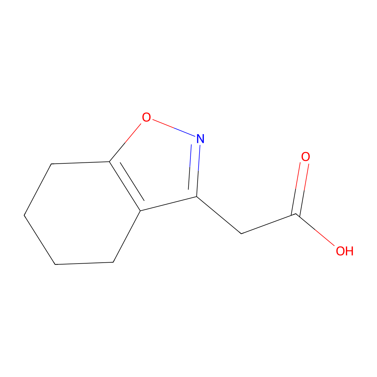 2-(4,5,6,7-Tetrahydro-1,2-benzoxazol-3-yl)acetic acid molecular structure, CAS 1018663-52-9