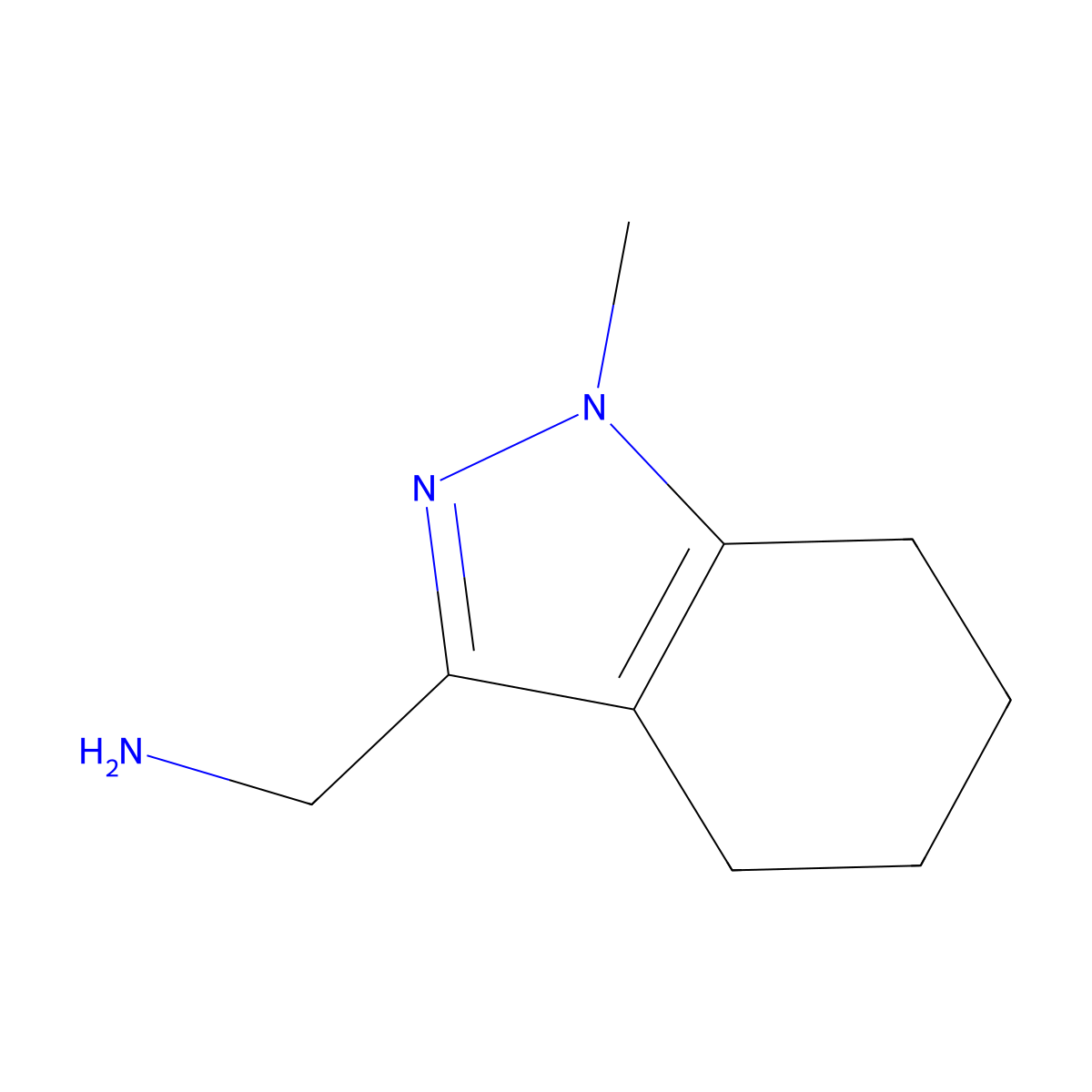 (1-methyl-4,5,6,7-tetrahydro-1H-indazol-3-yl)methanamine molecular structure, CAS 1018663-55-2