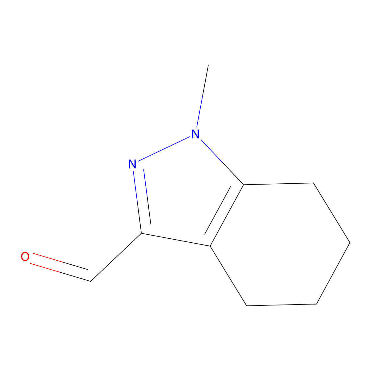 1-methyl-4,5,6,7-tetrahydro-1H-indazole-3-carbaldehyde molecular structure, CAS 1018663-58-5