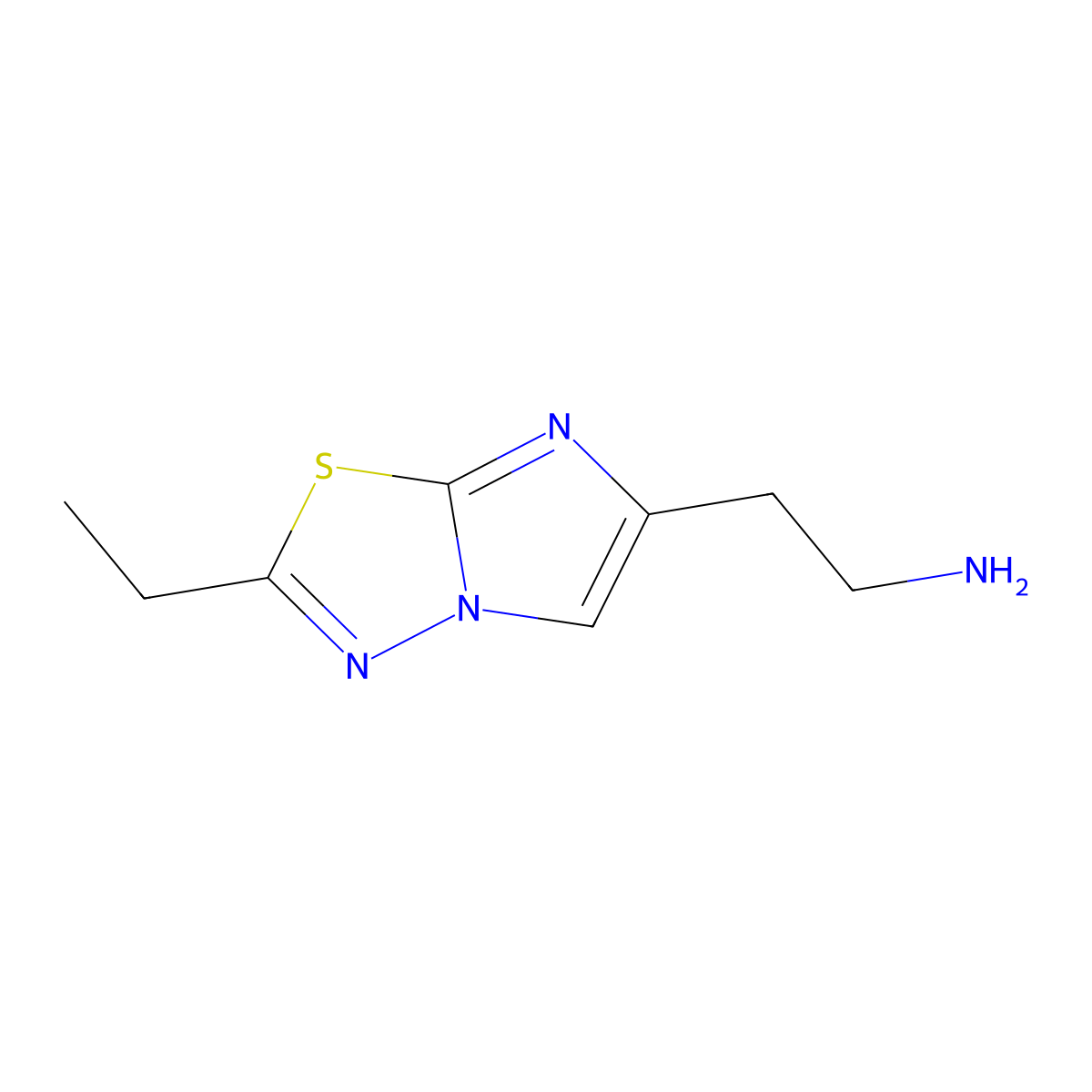 2-(2-Ethylimidazo[2,1-b][1,3,4]thiadiazol-6-yl)ethanamine dihydrochloride molecular structure, CAS 1018663-66-5