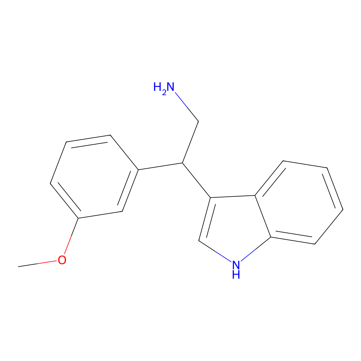 2-(1H-Indol-3-YL)-2-(3-methoxyphenyl)ethanamine molecular structure, CAS 1018665-94-5