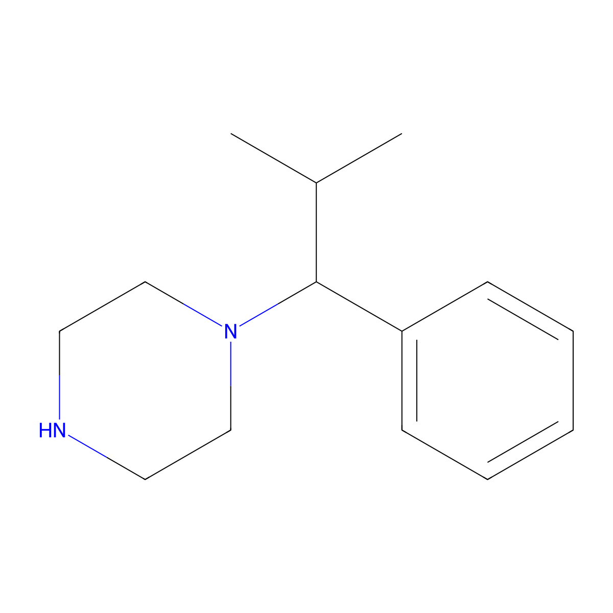 1-(2-Methyl-1-phenylpropyl)piperazine molecular structure, CAS 1018666-38-0