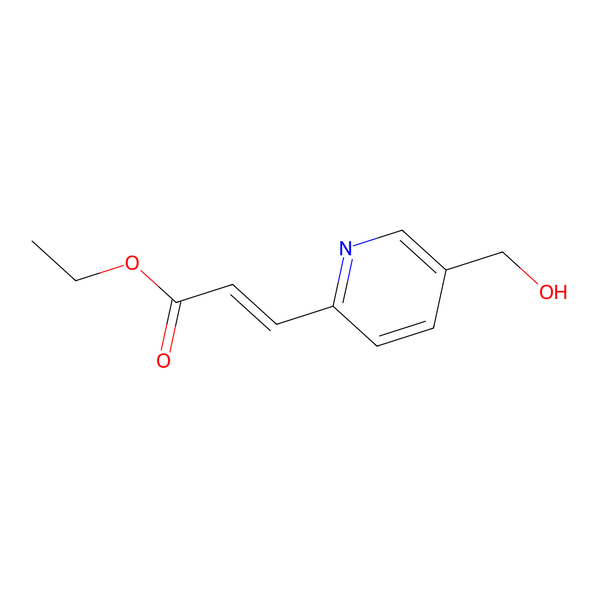 ethyl (E)-3-[5-(hydroxymethyl)pyridin-2-yl]acrylate molecular structure, CAS 1018673-94-3