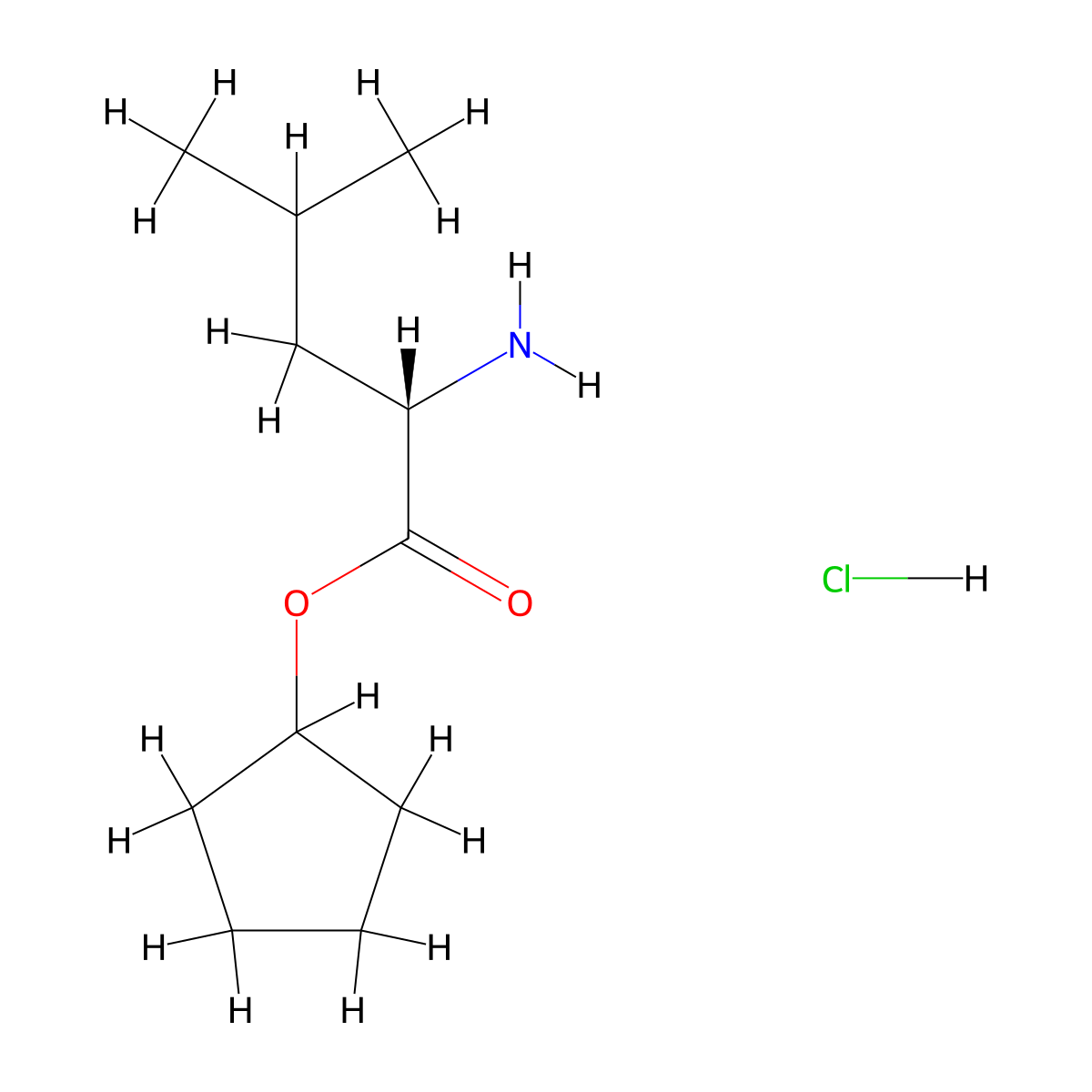 L-Leucine cyclopentyl ester HCl molecular structure, CAS 1018674-12-8