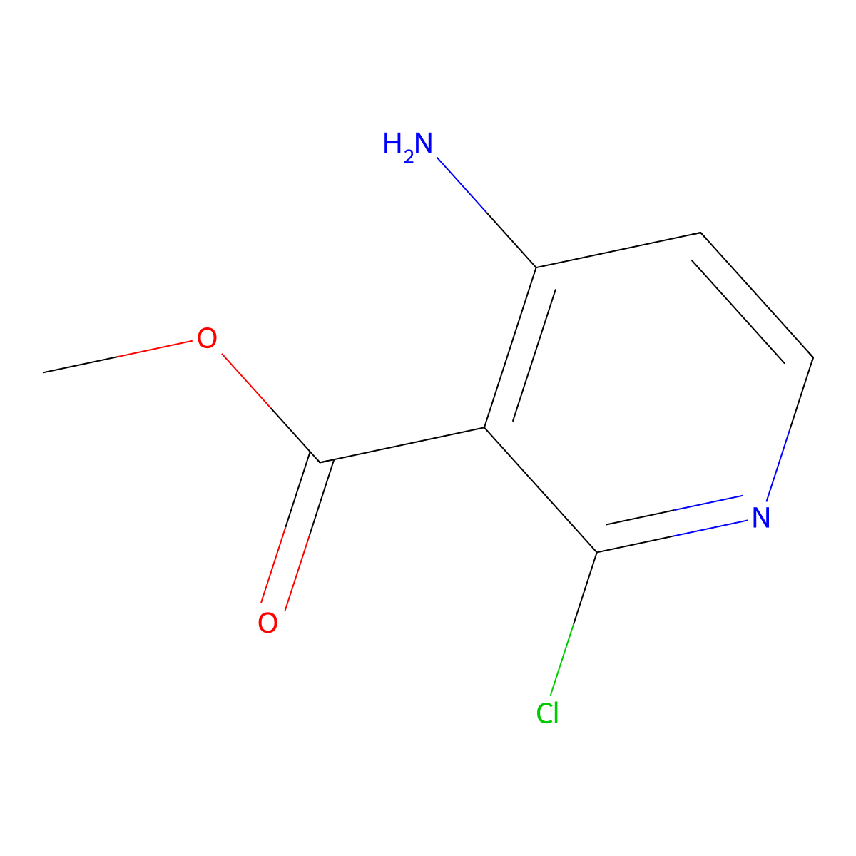 Methyl 4-amino-2-chloronicotinate molecular structure, CAS 1018678-37-9