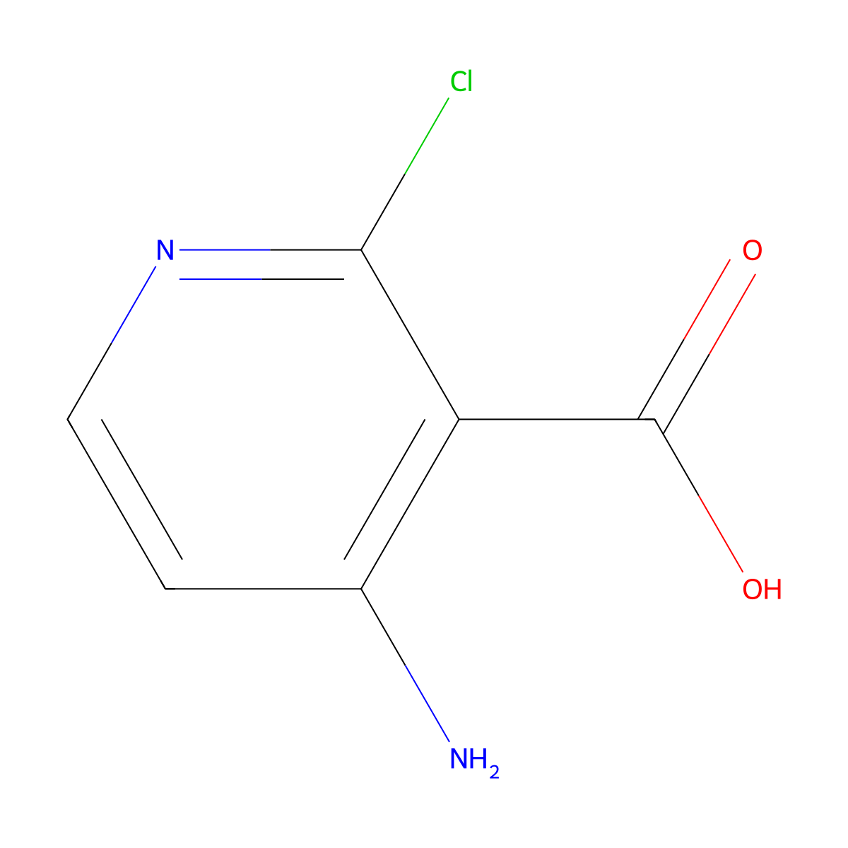 4-Amino-2-chloro-3-pyridinecarboxylic acid molecular structure, CAS 1018678-38-0