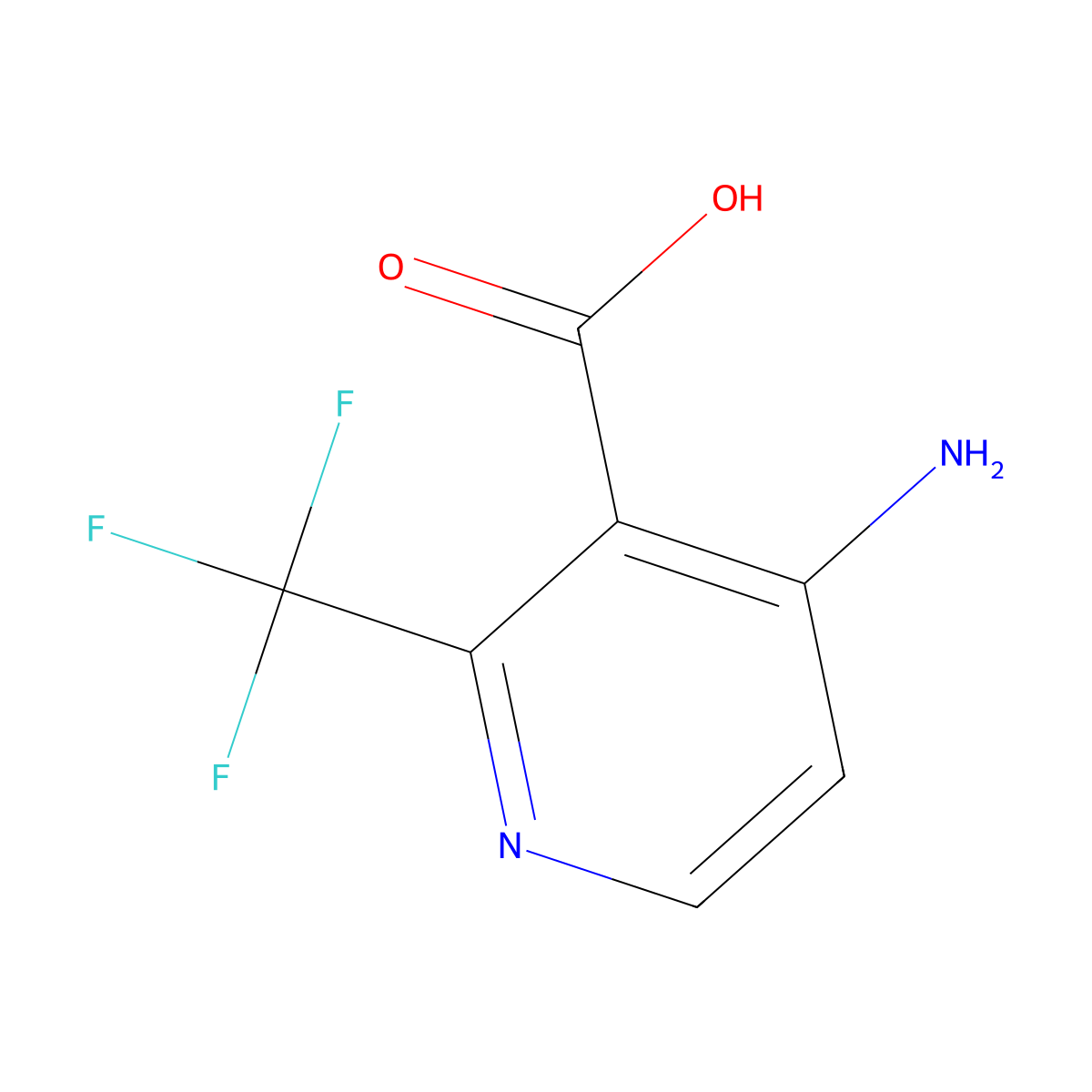 4-Amino-2-(trifluoromethyl)pyridine-3-carboxylic acid molecular structure, CAS 1018678-42-6
