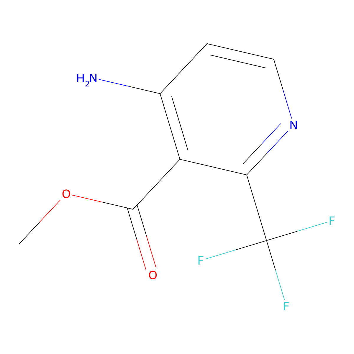 Methyl 4-amino-2-(trifluoromethyl)nicotinate molecular structure, CAS 1018678-43-7