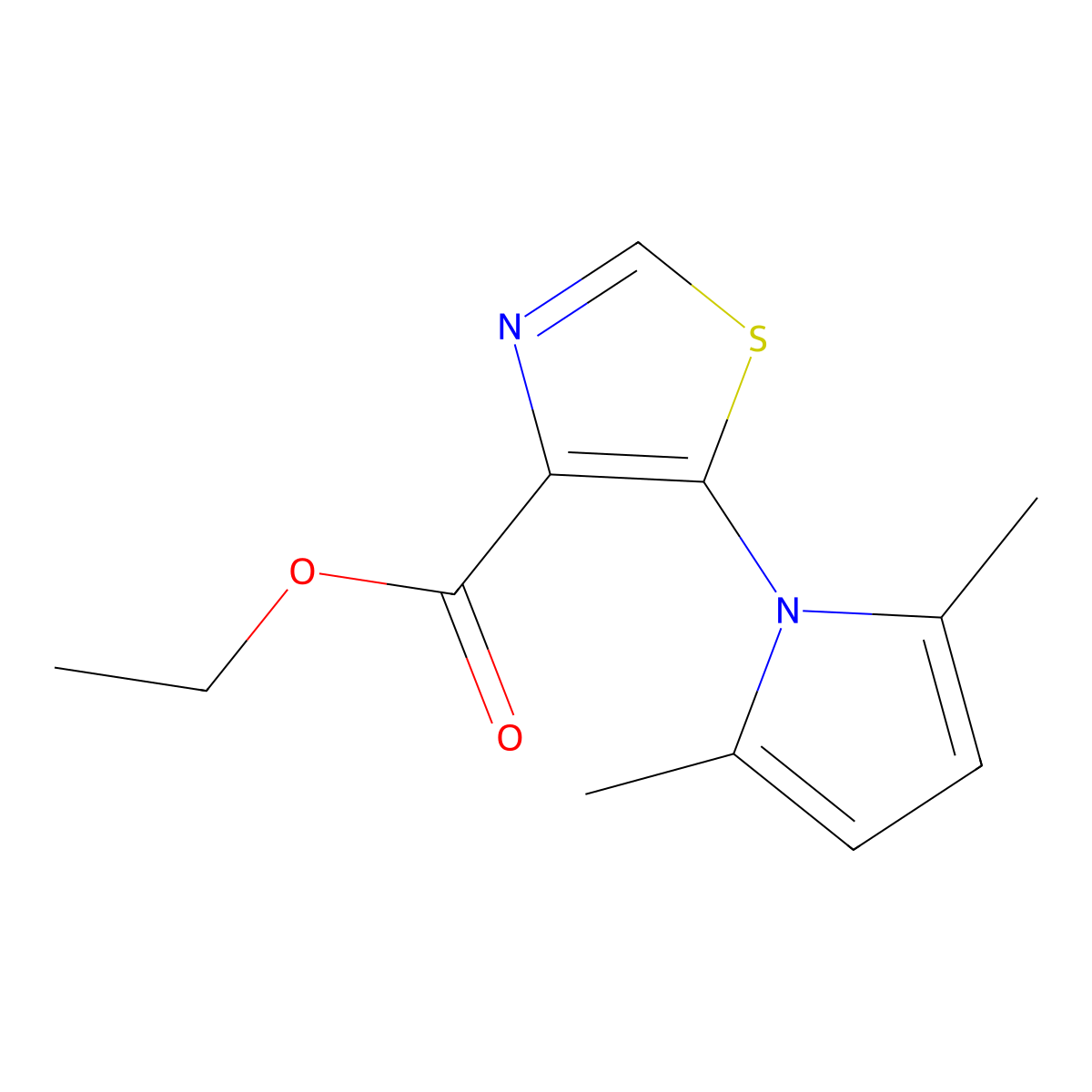 Ethyl 5-(2,5-dimethyl-1H-pyrrol-1-YL)thiazole-4-carboxylate molecular structure, CAS 1018678-44-8