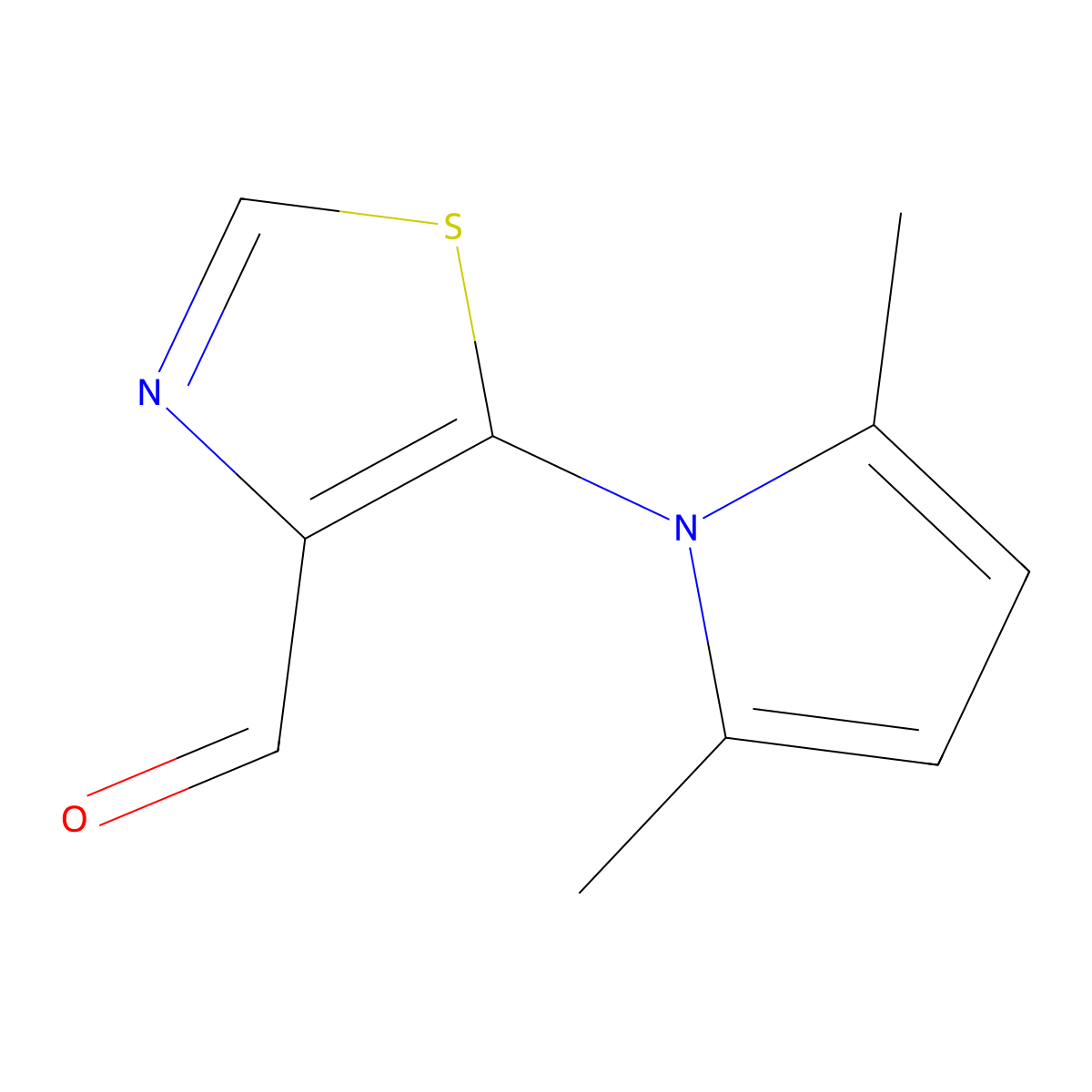 5-(2,5-Dimethyl-1H-pyrrol-1-YL)thiazole-4-carbaldehyde molecular structure, CAS 1018678-46-0