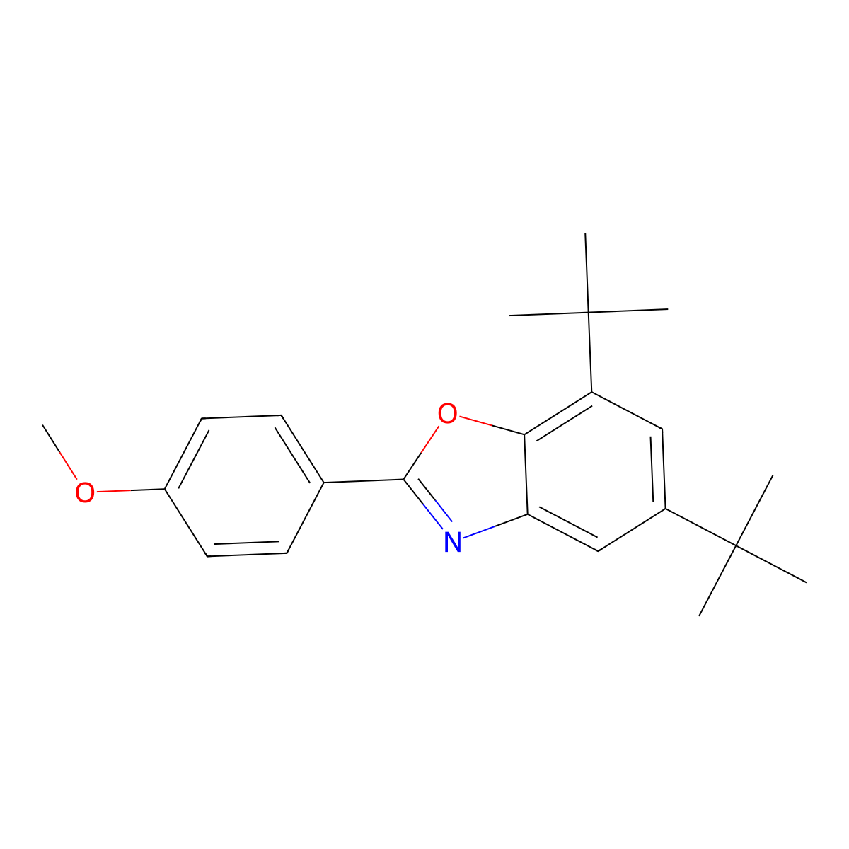 5,7-Di-tert-butyl-2-(4-methoxyphenyl)benzo[d]oxazole molecular structure, CAS 1018680-60-8