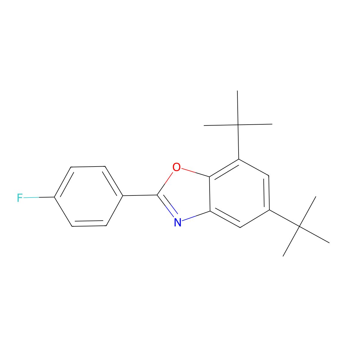 5,7-Di-tert-butyl-2-(4-fluorophenyl)benzo[d]oxazole molecular structure, CAS 1018680-61-9