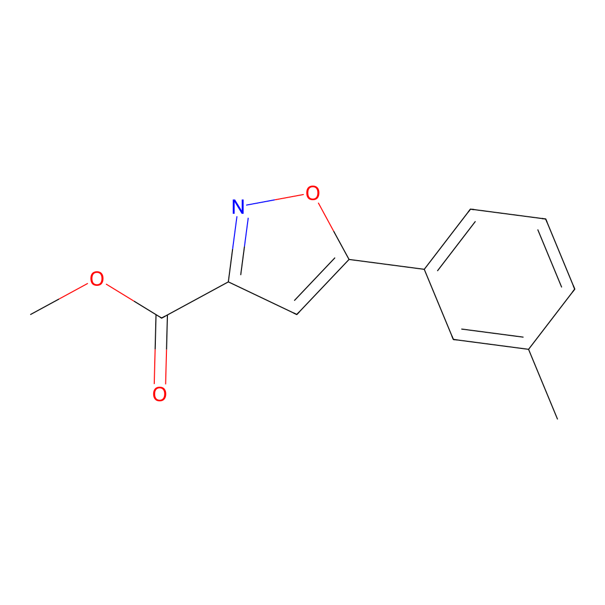 5-m-Tolyl-isoxazole-3-carboxylic acid methyl ester molecular structure, CAS 1018680-78-8