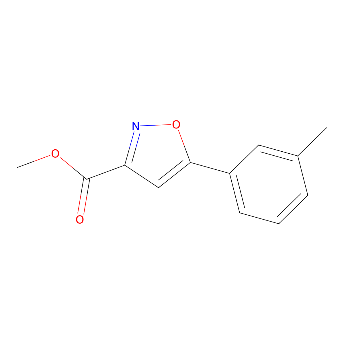 5-m-Tolyl-isoxazole-3-carboxylic acid methyl ester molecular structure, CAS 1018680-78-8