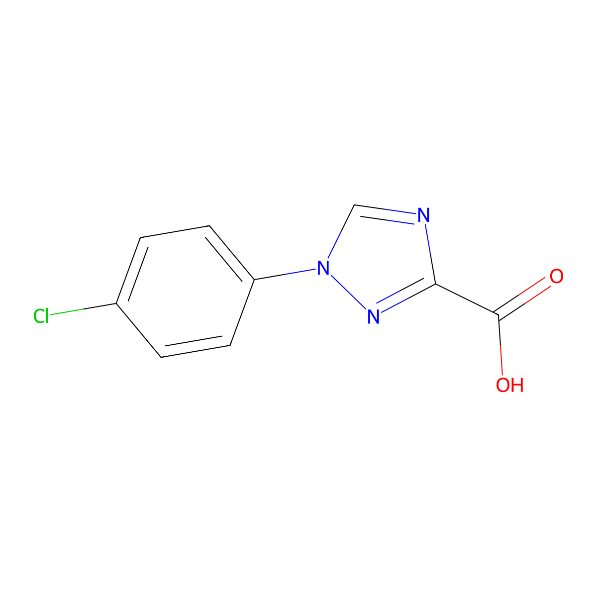 1-(4-chlorophenyl)-1H-1,2,4-triazole-3-carboxylic acid molecular structure, CAS 101869-78-7