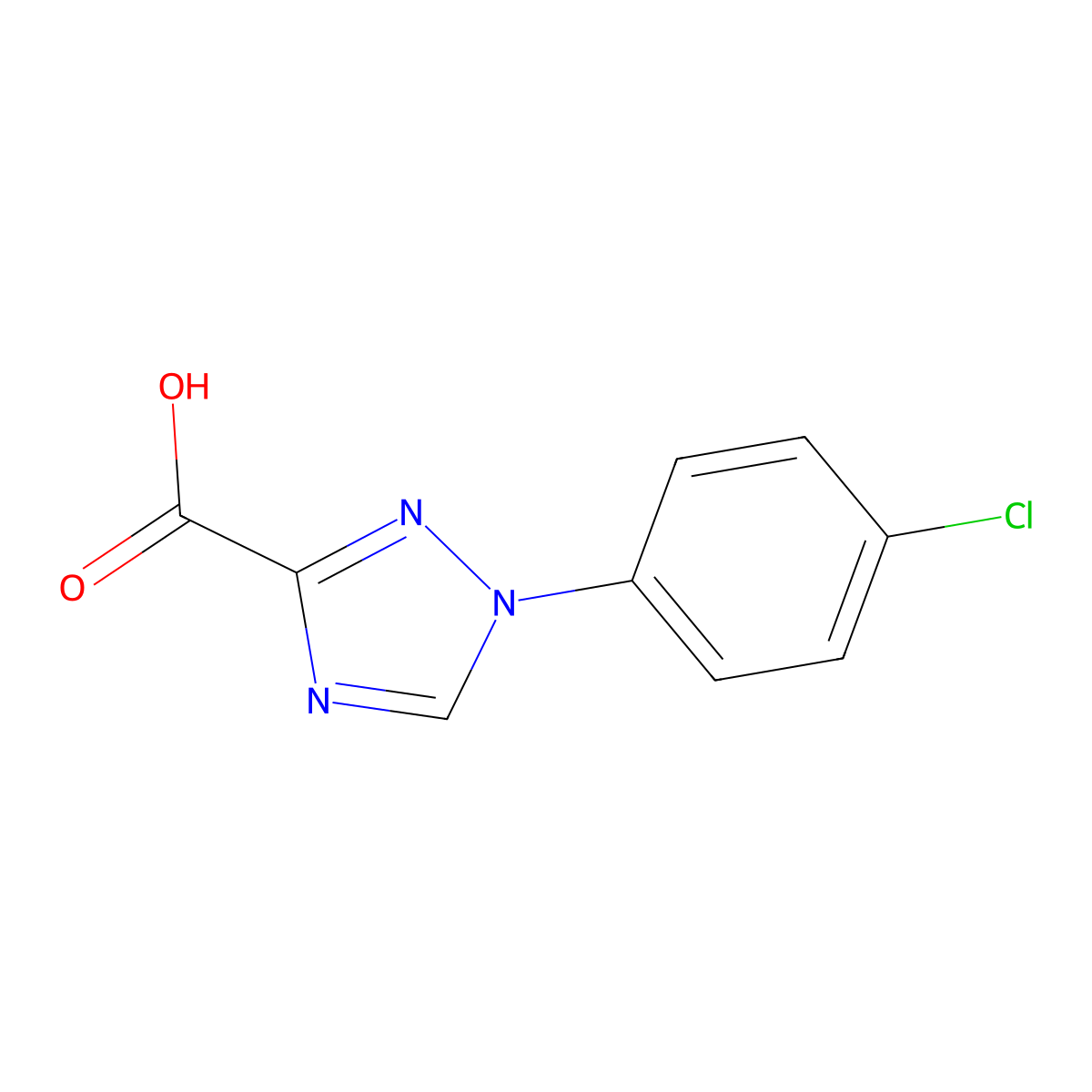 1-(4-chlorophenyl)-1H-1,2,4-triazole-3-carboxylic acid molecular structure, CAS 101869-78-7