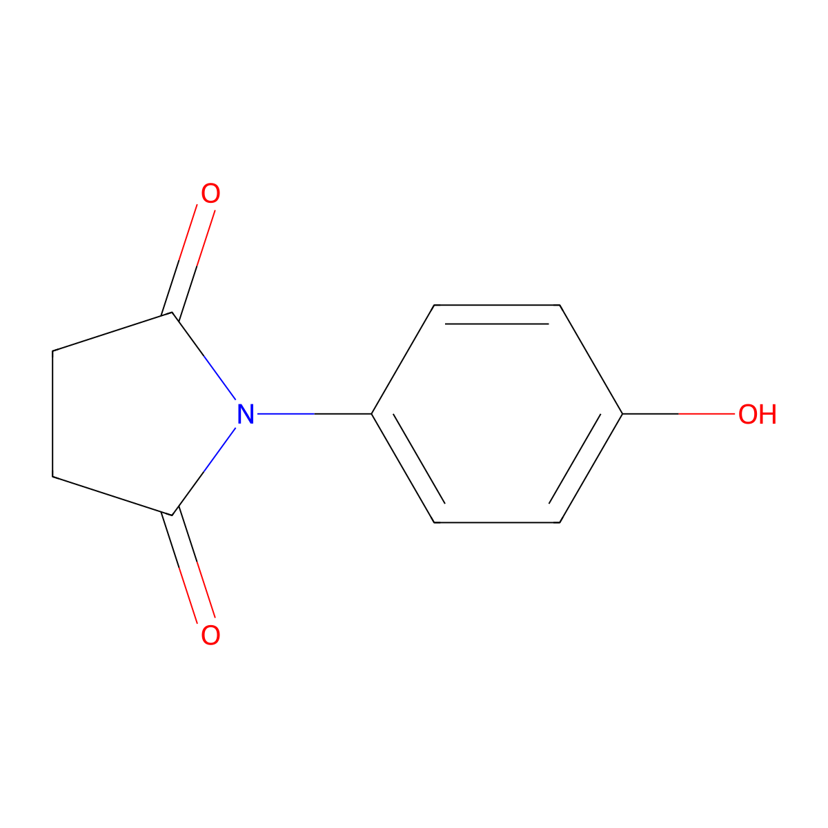1-(4-Hydroxyphenyl)pyrrolidine-2,5-dione molecular structure, CAS 10187-21-0