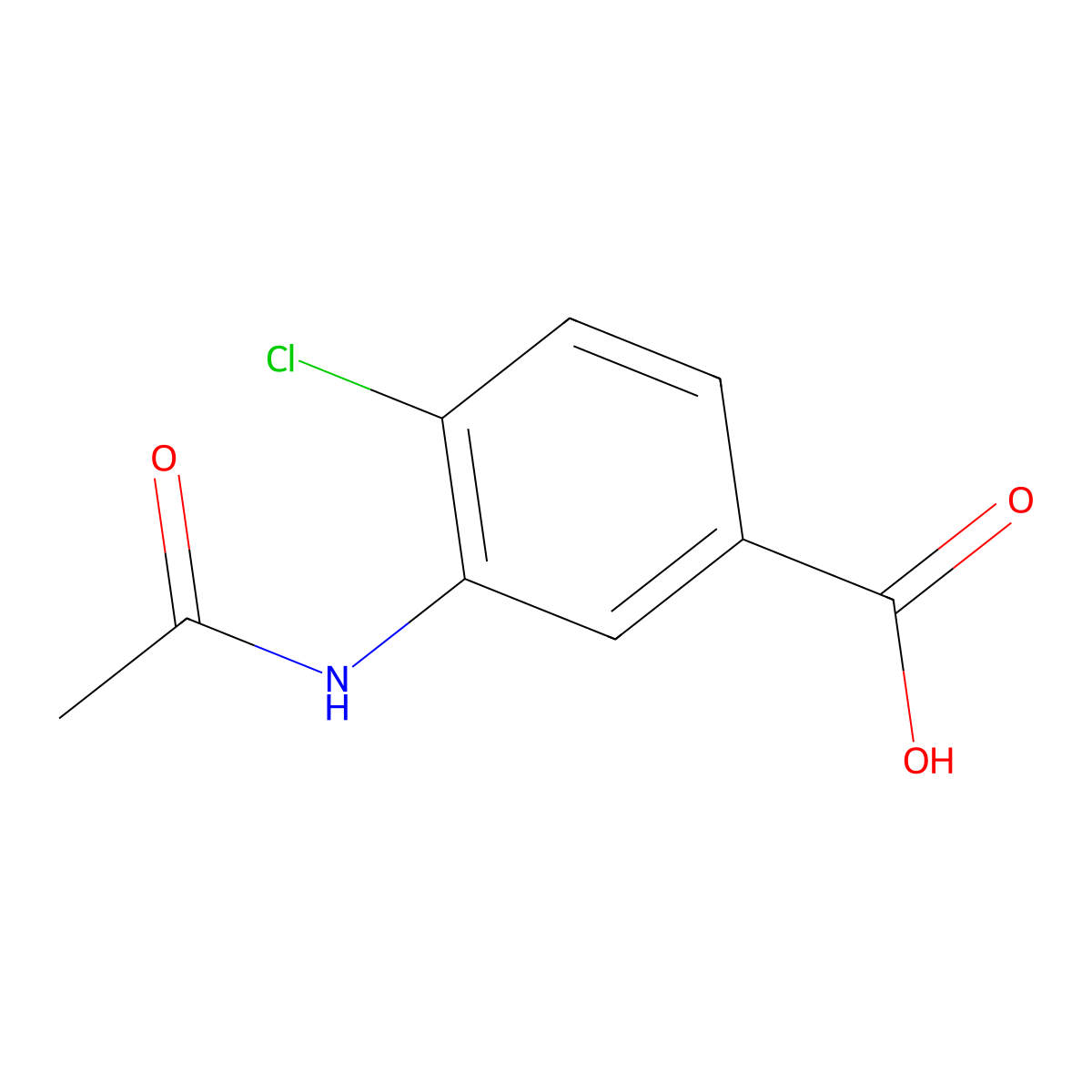 3-Acetamido-4-chlorobenzoic acid molecular structure, CAS 101870-46-6