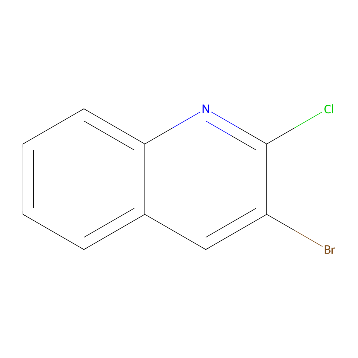 3-Bromo-2-chloroquinoline molecular structure, CAS 101870-60-4