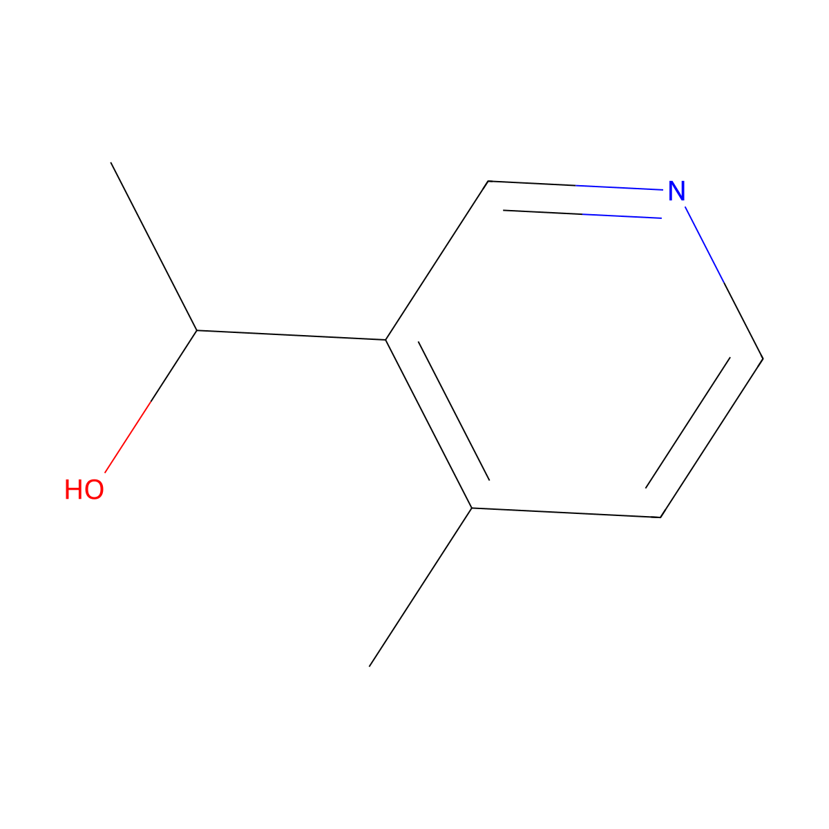 1-(4-Methylpyridin-3-yl)ethan-1-ol molecular structure, CAS 101870-76-2