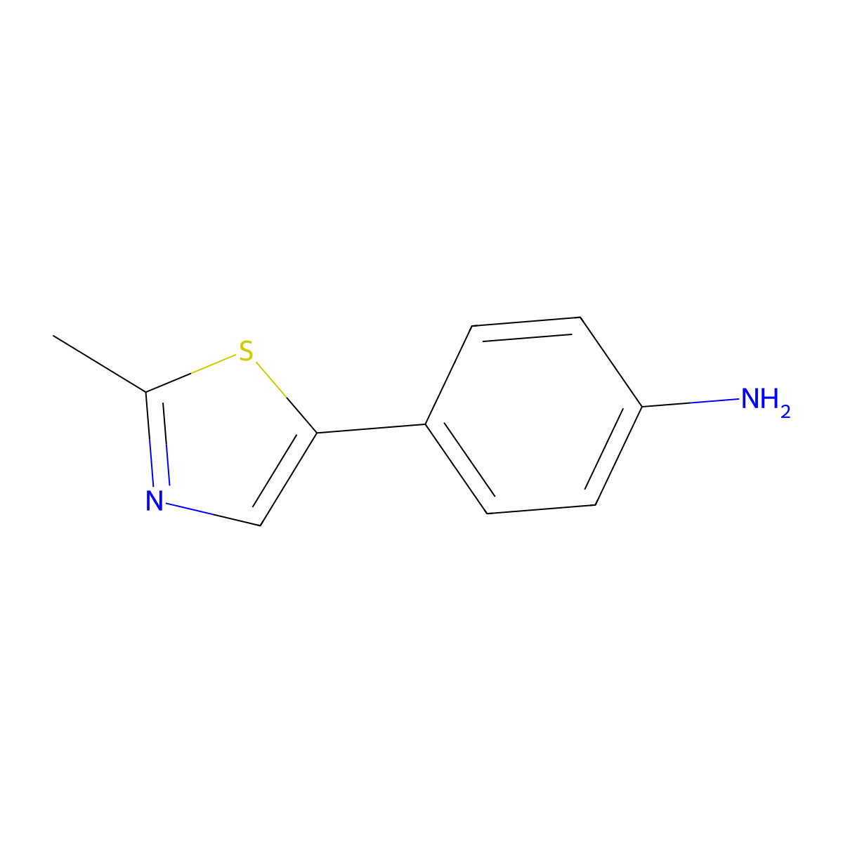 4-(2-Methylthiazol-5-yl)aniline molecular structure, CAS 101872-11-1