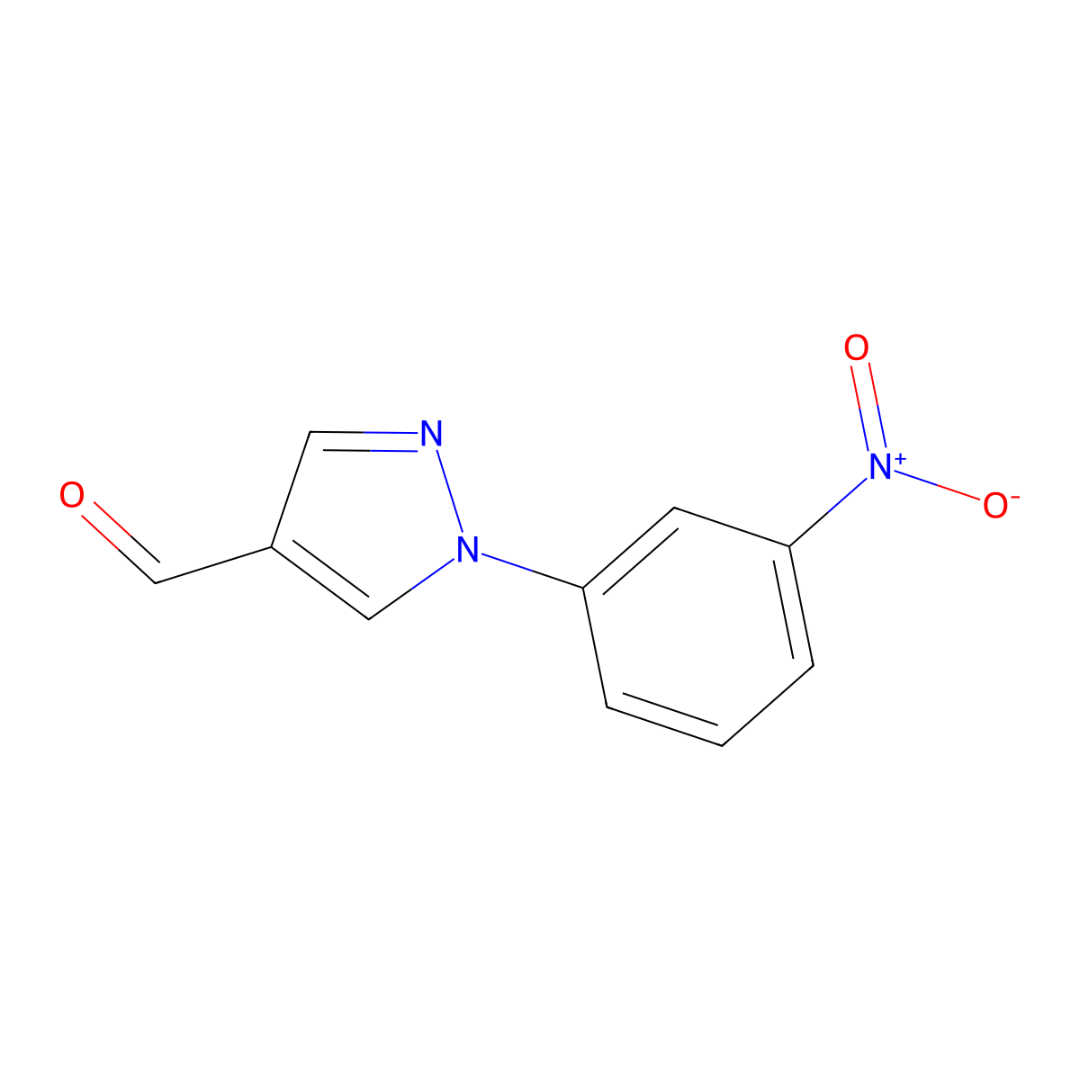 1-(3-nitrophenyl)-1H-pyrazole-4-carbaldehyde molecular structure, CAS 101872-31-5