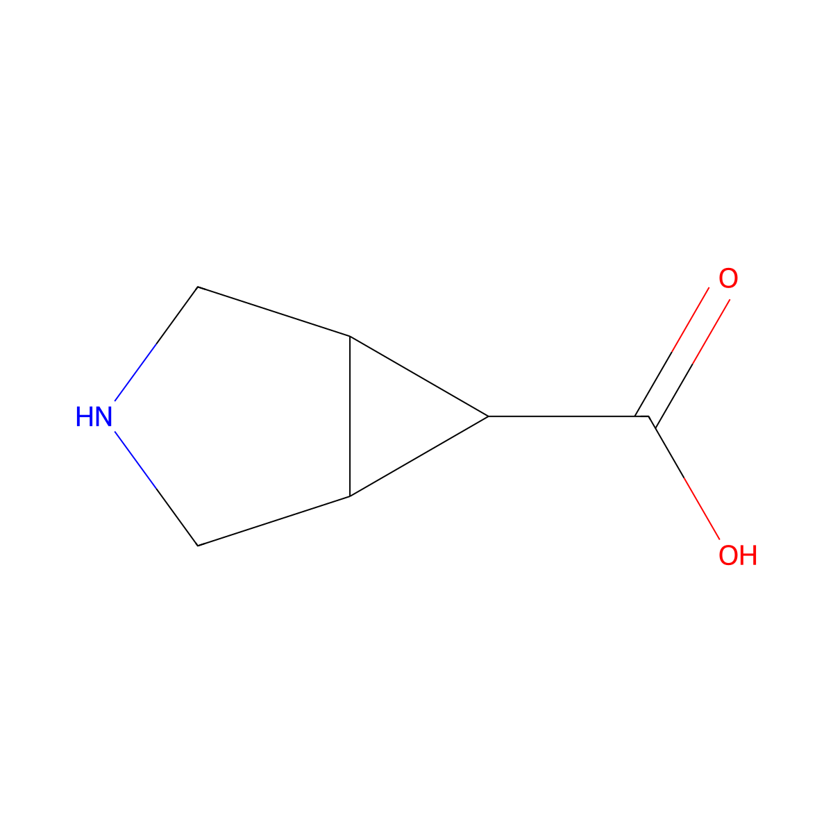 3-Azabicyclo[3.1.0]hexane-6-carboxylic acid molecular structure, CAS 1018721-85-1