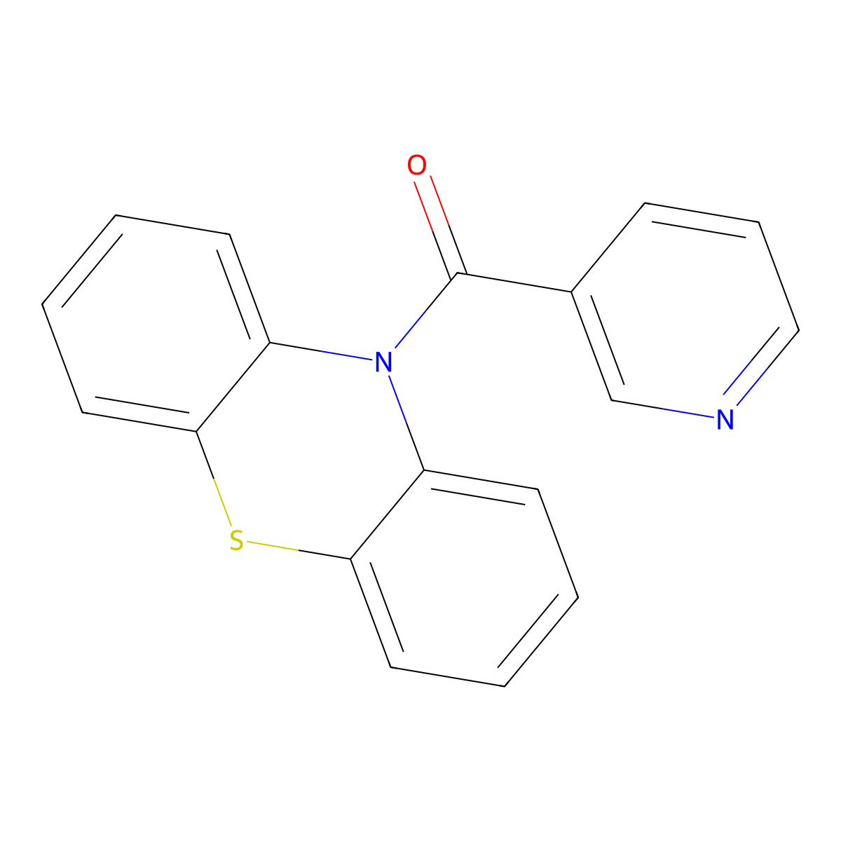 Phenothiazin-10-yl(pyridin-3-yl)methanone molecular structure, CAS 101874-64-0