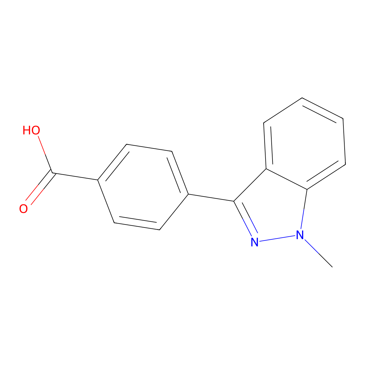 4-(1-methyl-1H-indazol-3-yl)benzoic acid molecular structure, CAS 1018788-85-6