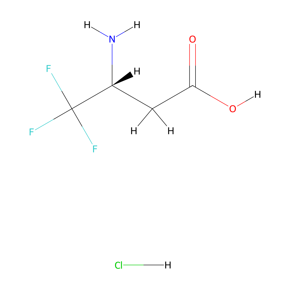 (3R)-3-Amino-4,4,4-trifluorobutanoic acid hydrochloride molecular structure, CAS 1018811-44-3