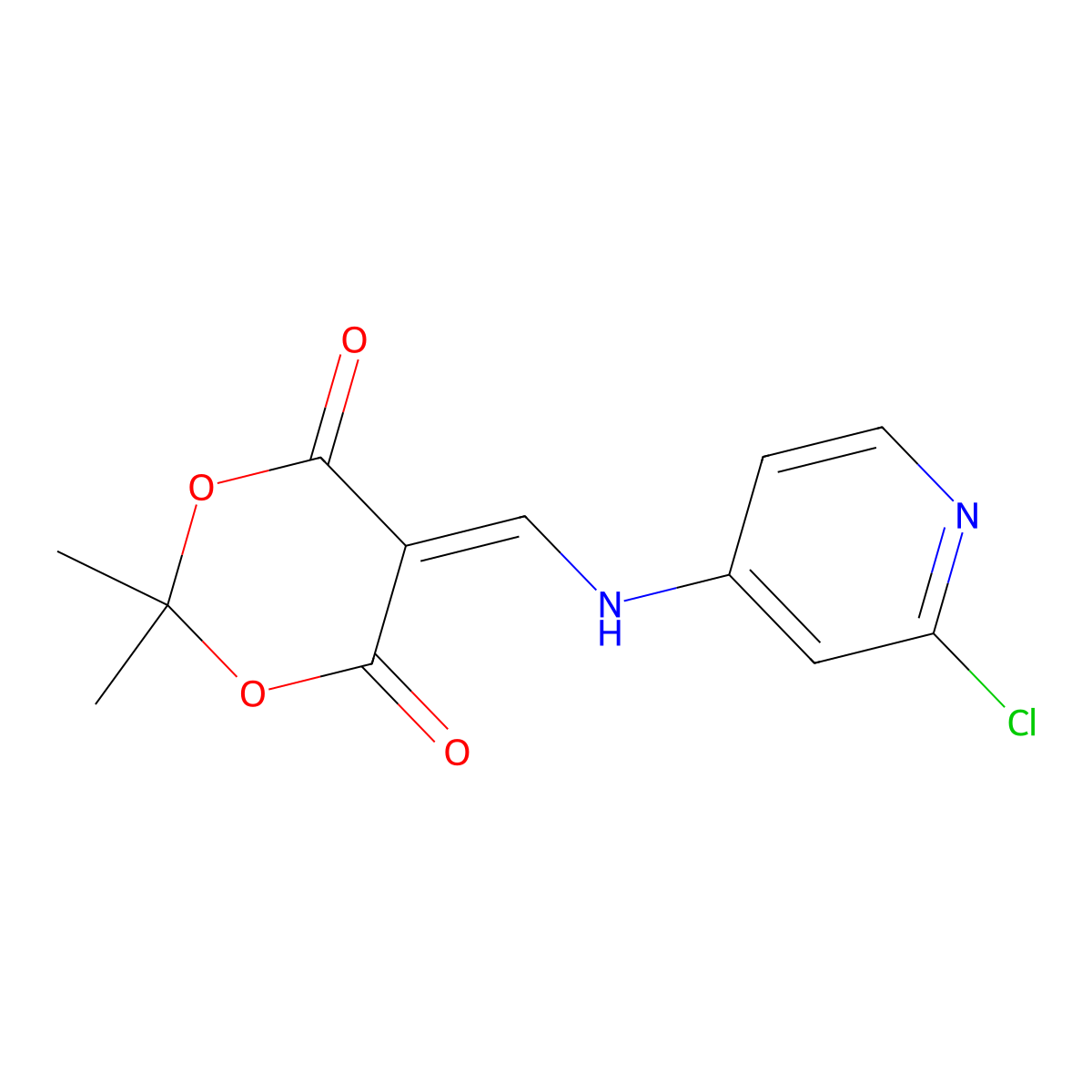 5-{[(2-Chloropyridin-4-yl)amino]methylidene}-2,2-dimethyl-1,3-dioxane-4,6-dione molecular structure, CAS 1018812-97-9