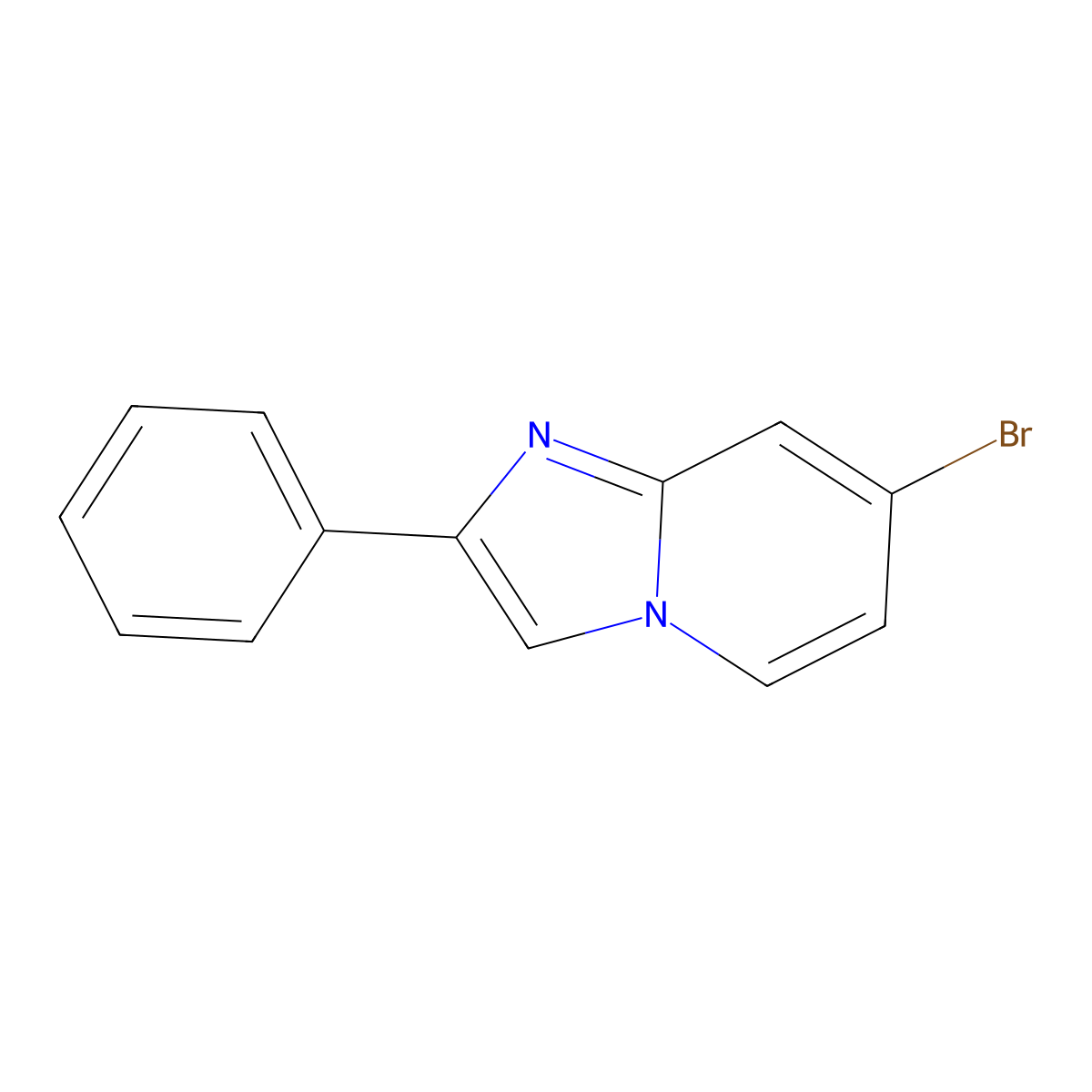 7-Bromo-2-phenylimidazo[1,2-a]pyridine molecular structure, CAS 1018814-40-8