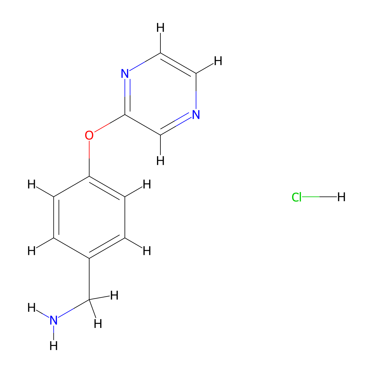 4-(Pyrazin-2-yloxy)-benzylamine hydrochloride molecular structure, CAS 1018827-50-3