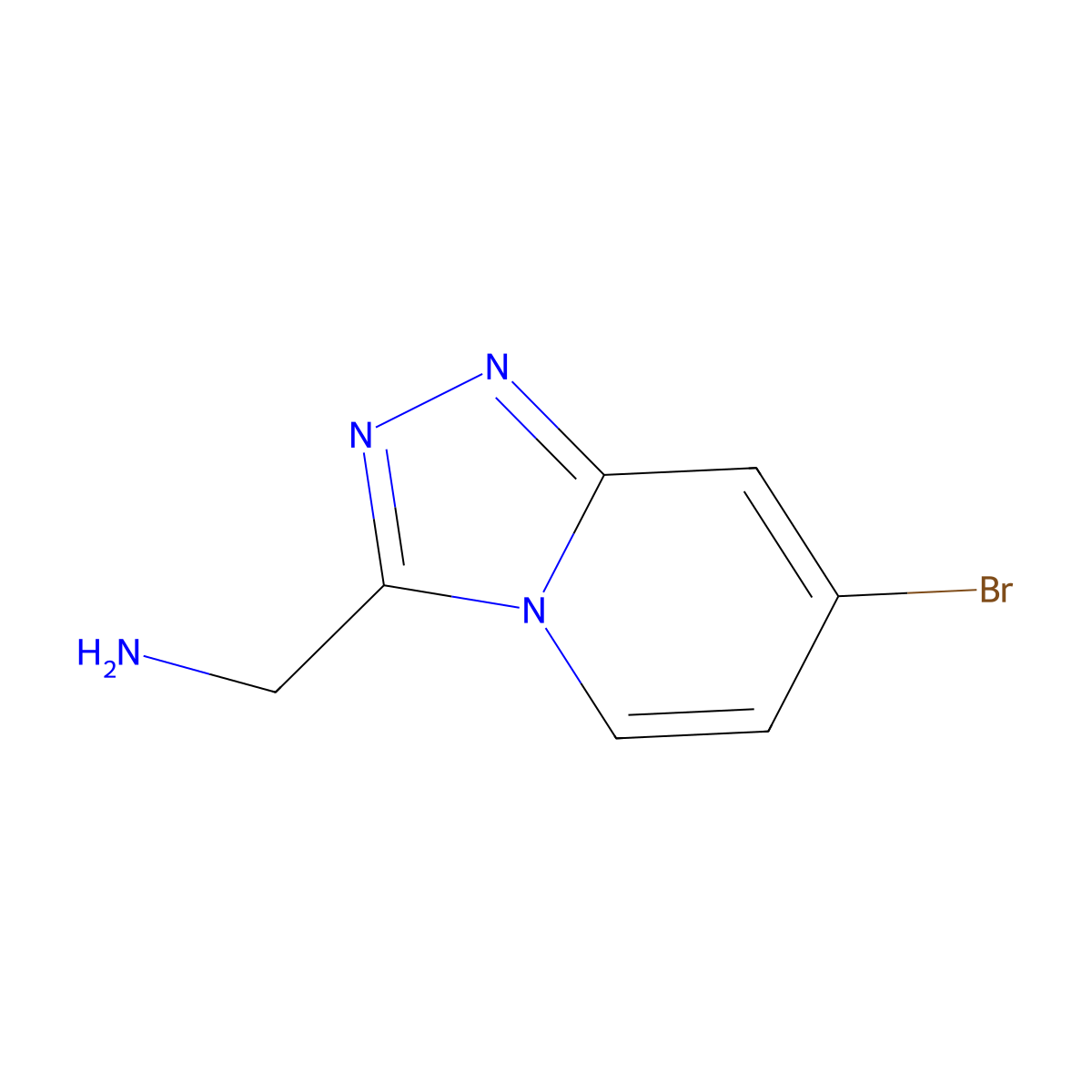 7-bromo-1,2,4-Triazolo[4,3-a]pyridine-3-methanamine molecular structure, CAS 1018828-63-1