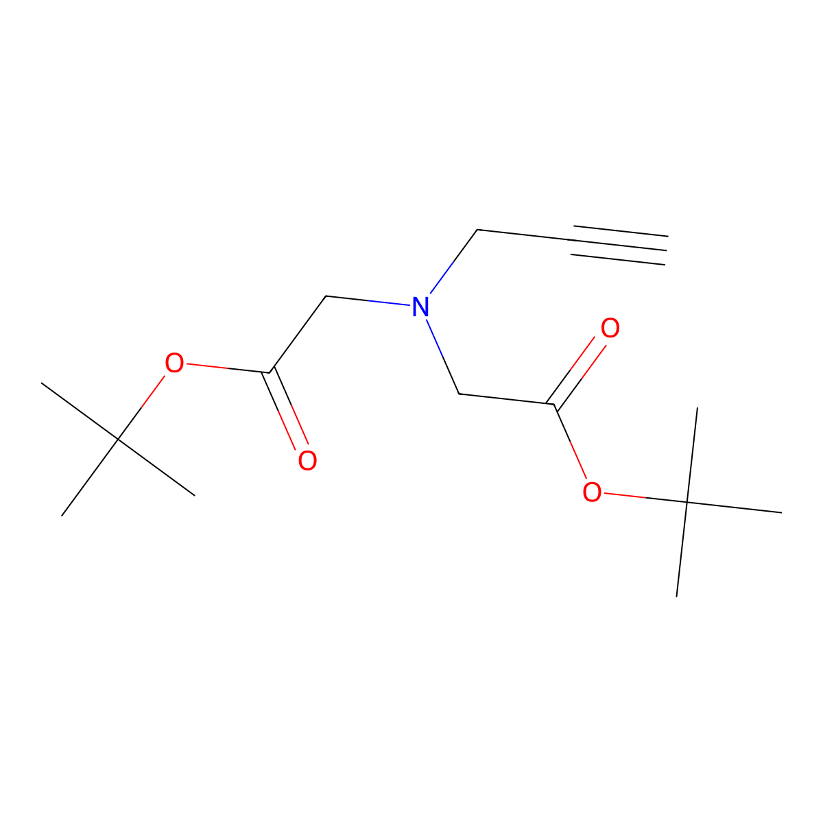 Tert-butyl 2-{[2-(tert-butoxy)-2-oxoethyl](prop-2-yn-1-yl)amino}acetate molecular structure, CAS 1018831-90-7