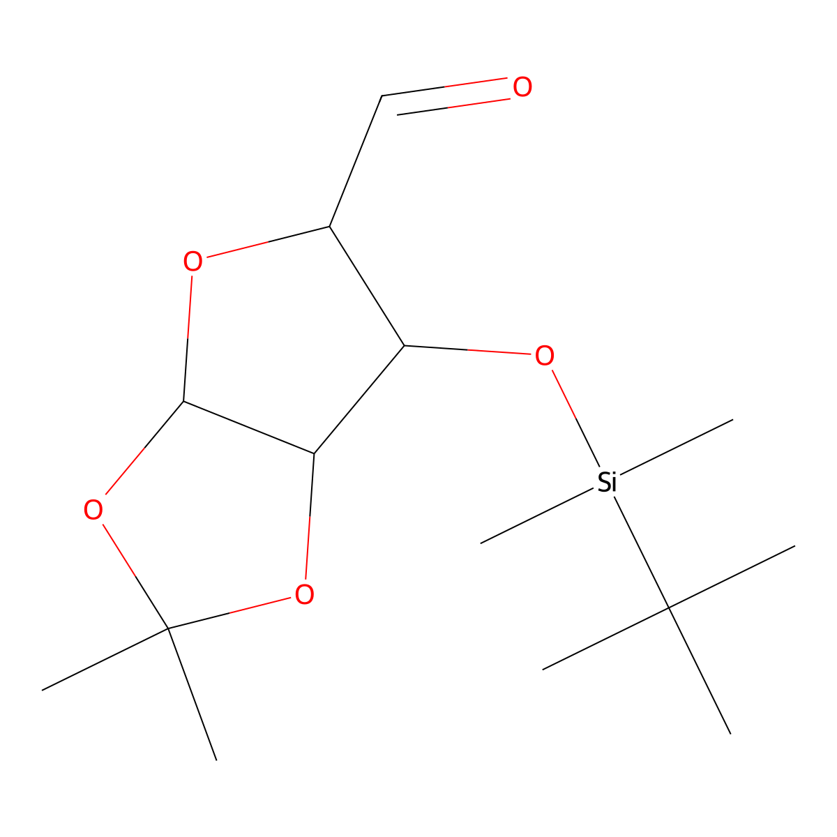(3aS,5R,6R,6aS)-6-((tert-butyldimethylsilyl)oxy)-2,2-dimethyltetrahydrofuro[2,3-d][1,3]dioxole-5-carbaldehyde molecular structure, CAS 1018898-77-5