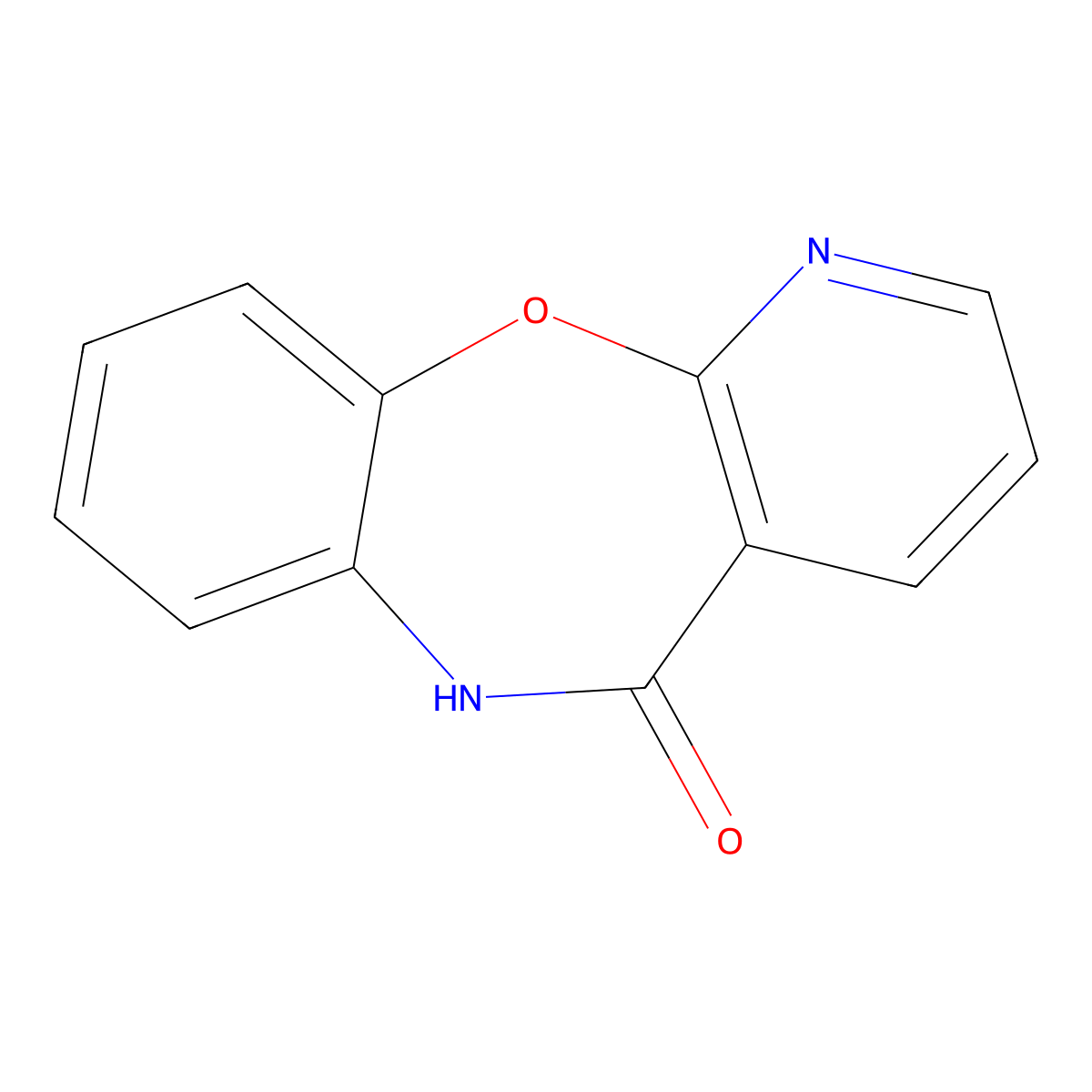 Pyrido(2,3-b)(1,5)benzoxazepin-5(6H)-one molecular structure, CAS 10189-46-5