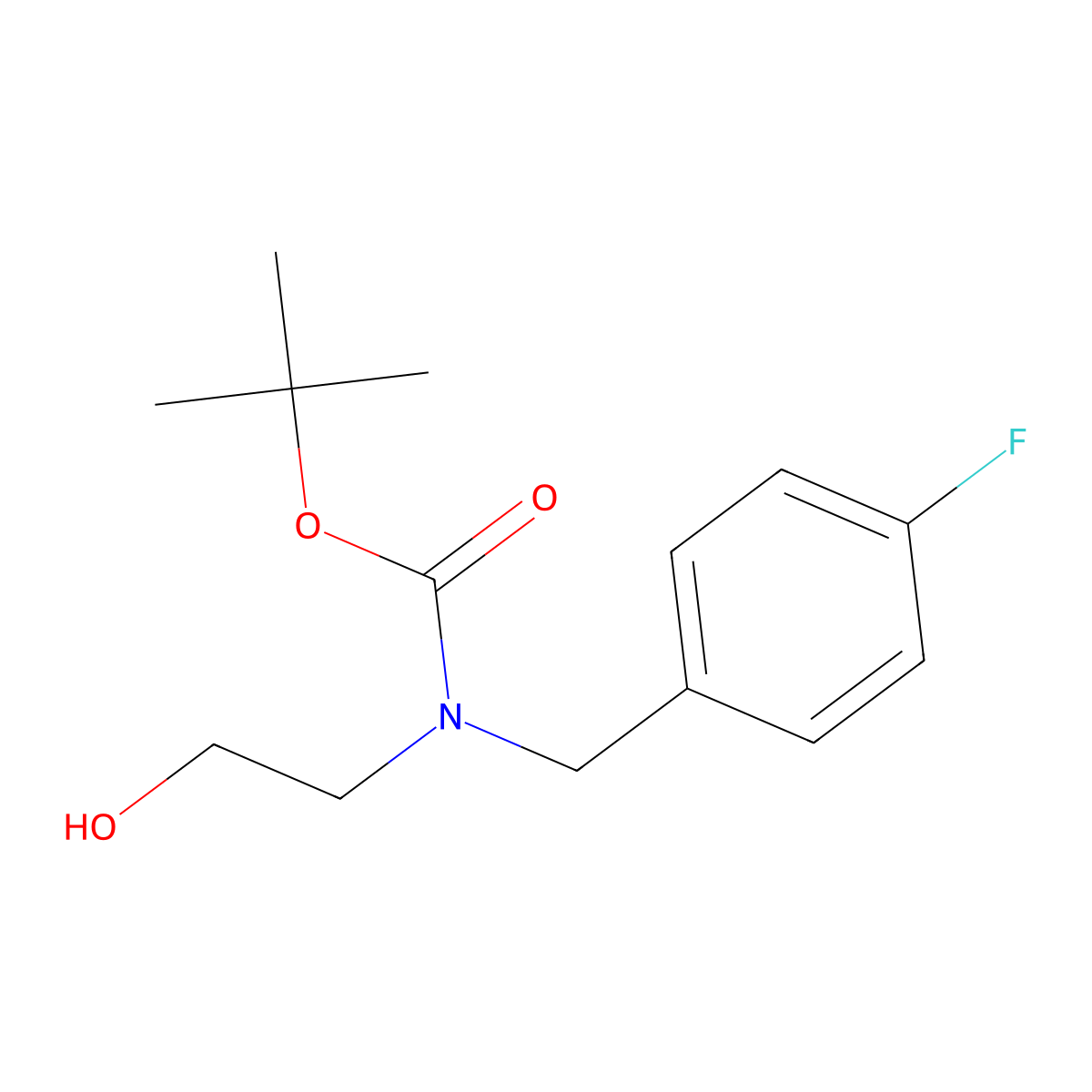 Tert-butyl 4-fluorobenzyl(2-hydroxyethyl)carbamate molecular structure, CAS 1018909-03-9