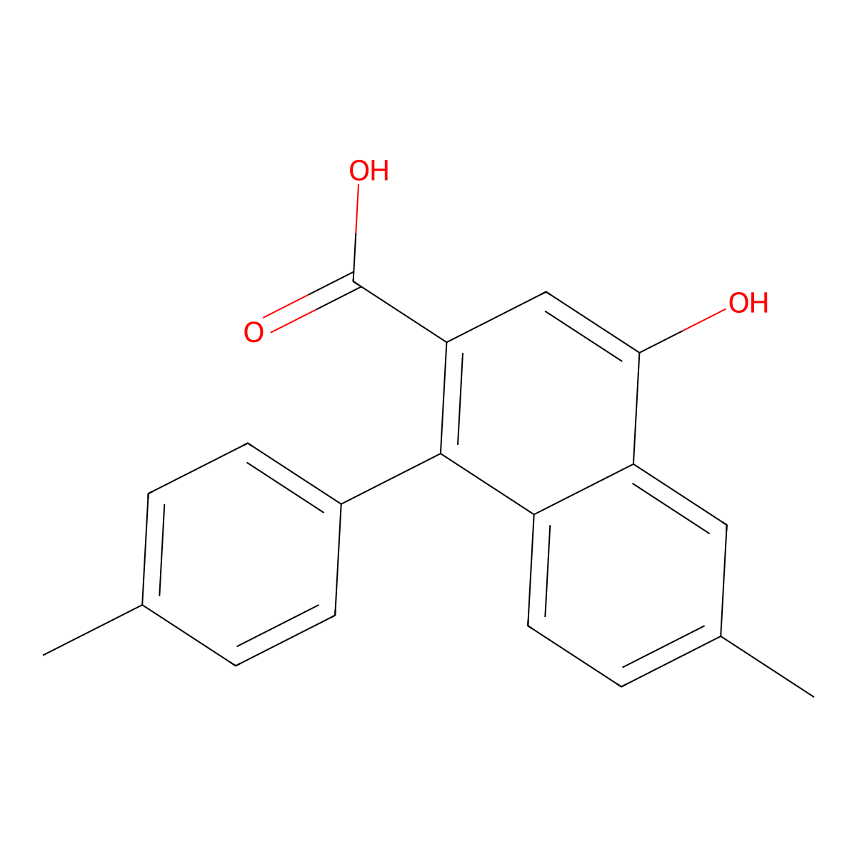 4-Hydroxy-6-methyl-1-(p-tolyl)-2-naphthoic acid molecular structure, CAS 101894-09-1