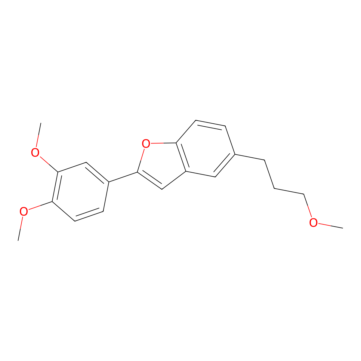 2-(3,4-Dimethoxyphenyl)-5-(3-methoxypropyl)benzofuran molecular structure, CAS 1018946-38-7