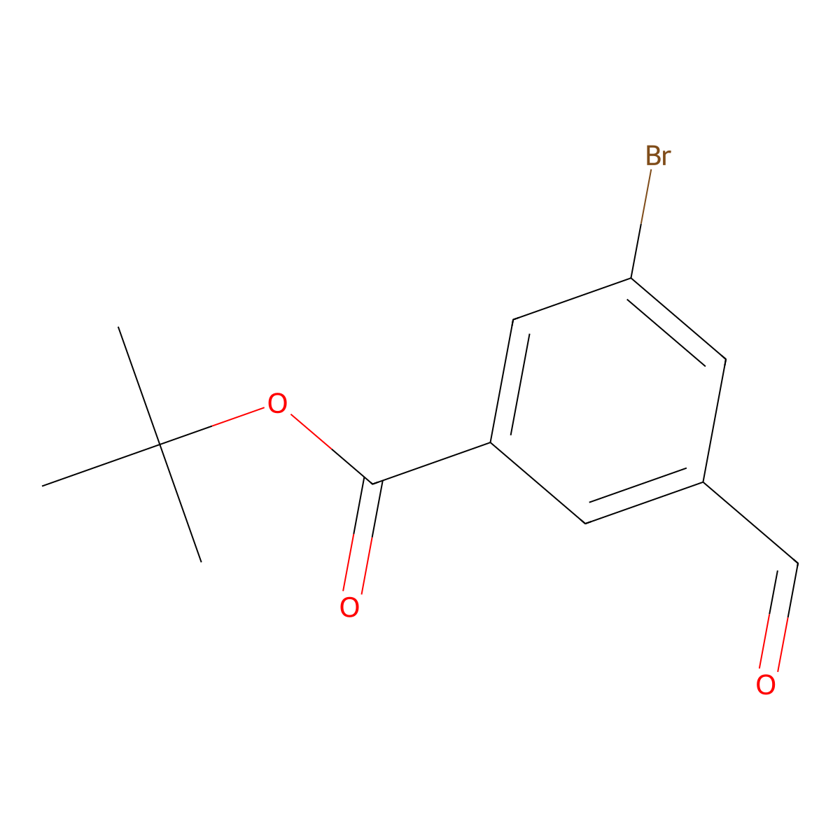 Tert-butyl 3-bromo-5-formylbenzoate molecular structure, CAS 1018948-99-6