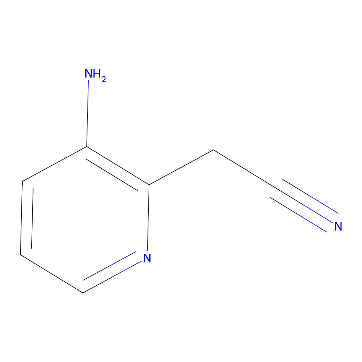 2-(3-Aminopyridin-2-yl)acetonitrile molecular structure, CAS 1018949-67-1